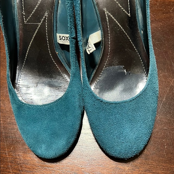 Merona Blue Wedge Shoes with Suede Finish - Picture 3 of 7